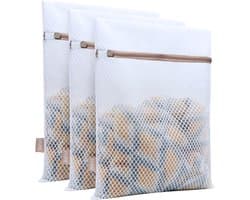 Pure Laundry Club Waszakken - Set van 3 Stuks – Medium (30x40 cm) - Waszakjes met Auto-Lock Rits & Beschermflap - Supersterk Anti-Scheur Mesh Wasnet - Waszakken voor Wasgoed (Sokken, Lingerie & T-Shirts)