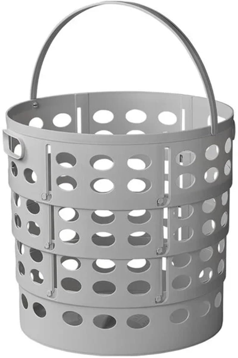 ProPlus Opvouwbare Wasmand - Ø 35 cm, H: 34 cm - Compact - Met 2 zijgrepen - Strijkmand - Opbergmand - Caravan- camperaccessoires - Lichtgrijs — afbeelding 1