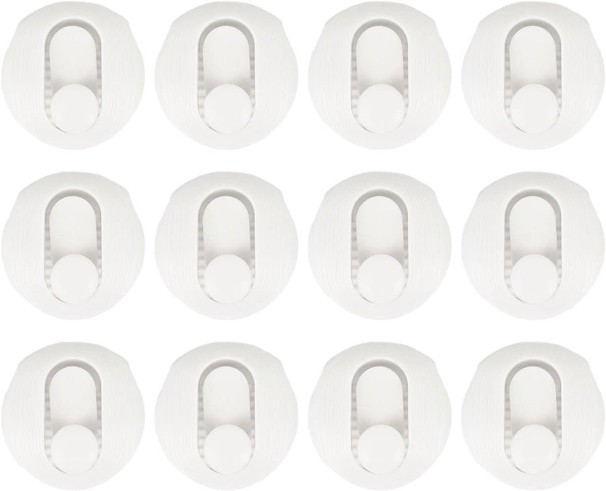 Dekbedclips - 12 Stuks - Klemmen - ABS - Kunststof - Knijpers - Met 2 opbergkoffers - Dekbedovertrek clips - Dekbedknijpers - Dekbedclip - Voor lakens, gordijnen, sokken, handdoeken enz - 4.5*2 cm - Wit — afbeelding 1
