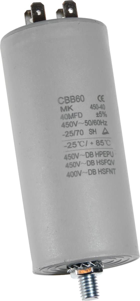 Dparts condensator 40 µF - universeel - 450V - universele aanloopcondensator - 40uf 450vac startcondensator — afbeelding 1