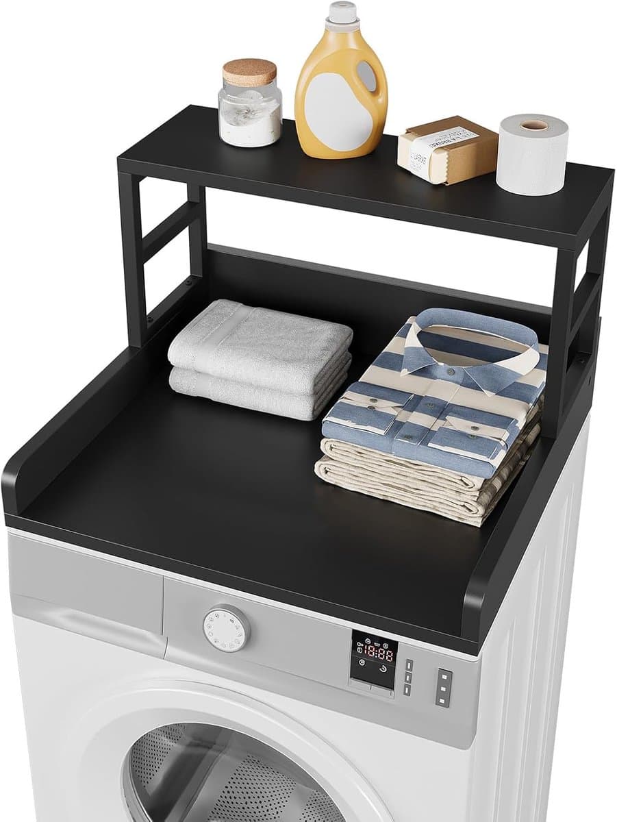 Ruimtebesparend Aanrecht voor Wasmachine en Droger met Plank - Snelle Montage en Veilig Ontwerp — afbeelding 1