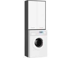 Was a machine kast met 2 deuren, 4 legplanken en opbergvak voor een stijlvolle badkamer
