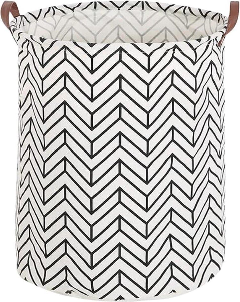 Wasmand Opvouwbaar - Opbergzak - 60L - Waterproof - Zwart/wit - Opvouwbare Wasszak — afbeelding 1