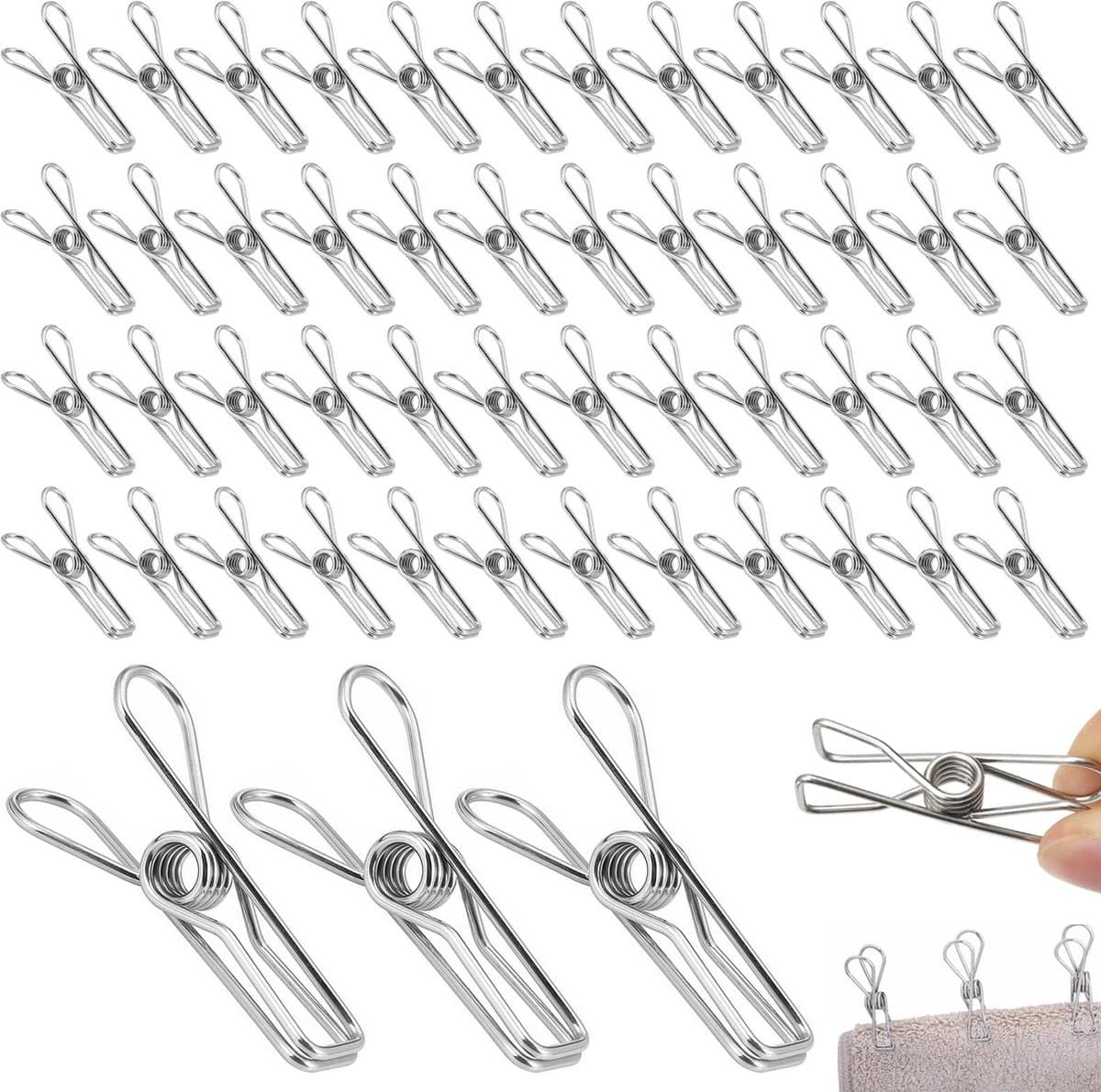 Goodivery ® Roestvrijstalen Metalen Wasknijpers met Sterke Veer en Multifunctioneel Gebruik voor Dagelijks Gebruik — afbeelding 1