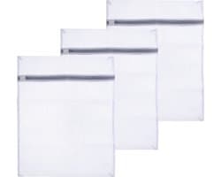 Stevige Waszak voor delicaat wasgoed - 3x - lingerie/bh waszak - wit - 50 x 40 cm