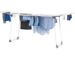 Ruimtebesparend XXL Vleugeldroogrek met Wielen tot 260 cm - 25 Meter Drooglengte voor 2-3 Wasbeurten