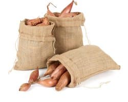 3 natuurlijke jute zakjes met trekkoord voor opslag van groenten en fruit