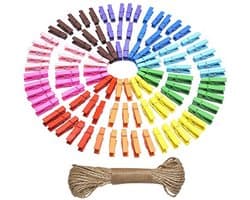 100 Stuks Mini Gekleurde Wasknijpers 3,5 cm - Multifunctionele Wooden Clips voor Ambachten en Decoraties
