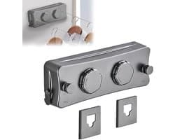Retractable Clothesline 5.1m - Rollable Duo Reel - Indoor Extendable Stainless Steel Clothesline voor Buiten - Badkamer - Balkon