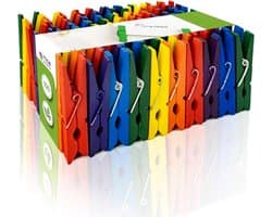 100 Houten Wasknijpers Assorti Kleuren - 45 mm - Duurzaam Berkenhout