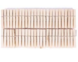 Benson Wasknijpers - 100x stuks - bamboe - 7 cm - hout - knijpers