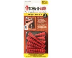 Hout Anker - Reparatie Ankers - Gaten Repareren - Taps Toelopend Ontwerp - 2 Inch Lengte - Rood