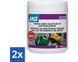 2 x HG Wasmiddel Toevoeging Tegen Nare Geuren In Sportkleding 500 gr - Sportkleding Geurverwijderaar - Wasmiddeltoevoeging - Nare Geurtjes - Sportkleding Geur - Wasmiddel