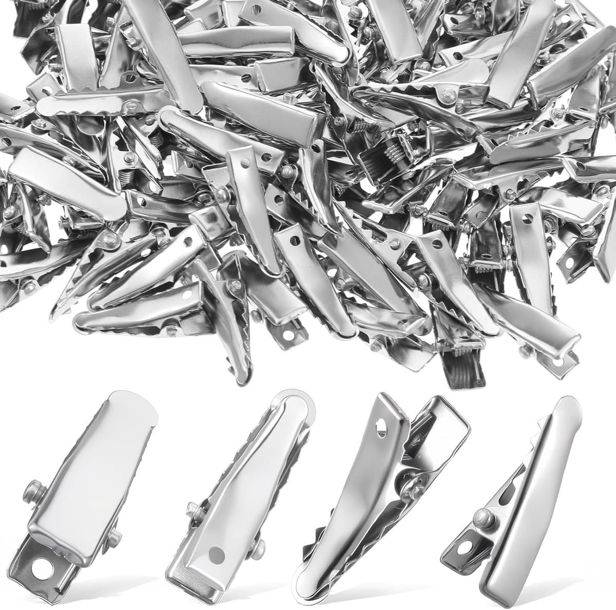 100 Stuks Mini Krokodillenklemmen voor Haarspeldjes en Knutselprojecten — afbeelding 1