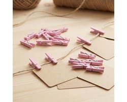 Mini Knijpers Roze - 24 Mini Knijpertjes Roze - Knijpertjes voor Kaarten of Foto's — afbeelding 1