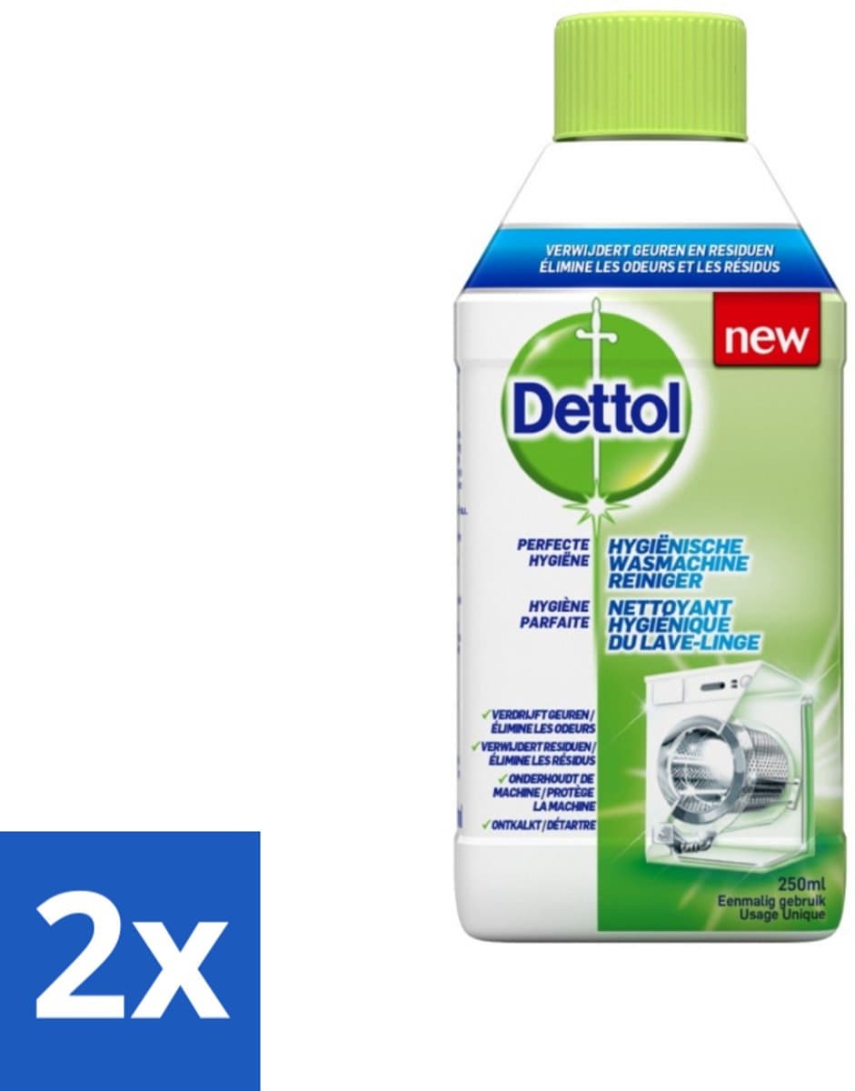 2 x Dettol - Wasmachine Reiniger - Eenmalig Gebruik - 250 ml - Wasmachine Reiniger - Wasmachine Reinigen - Wasmachine Hygiëne - Wasmachine Reinigingsmiddel - Wasmachine Geurverwijdering — afbeelding 1