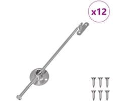 vidaXL - Trekkant-hengsel - 12 - pcs - Zilver - 190 - mm - Metaal