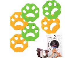 TOVBMUP 6 Wasballen - Wasmachinereinigingsballen voor dierenharen - Haarverzamelaar - Pluizenverwijderaar - Herbruikbaar - Geschikt voor dierenhaar, dons, pluisjes