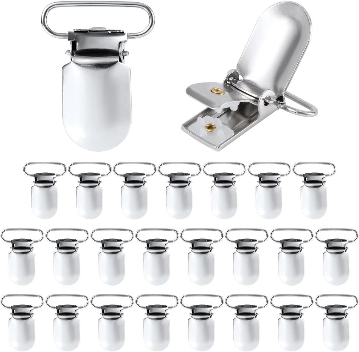 25pcs Silver Suspender Clips - 2.5cm Bed Sheet Clips - Metal Garter Clip Holder voor Mattress Cover - Sofa Cushion — afbeelding 1