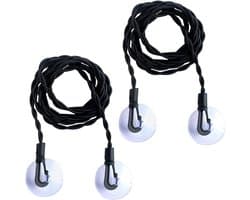 Simple Easy To Hang Anywhere Extendable Travel Clothes Line With Hooks Suction Cup For Outdoor Camping - 2PCS