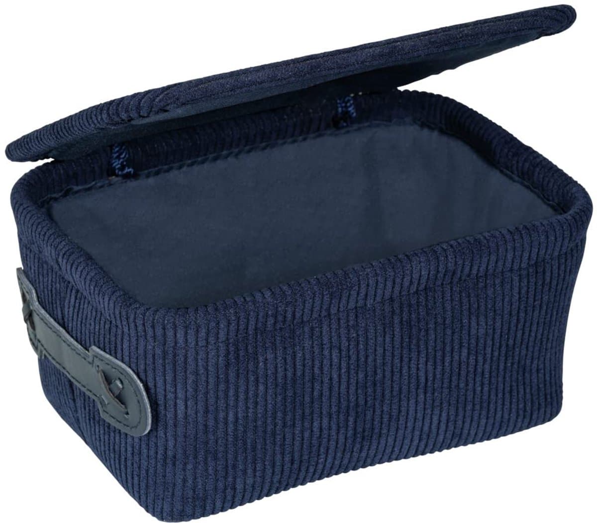 Donkerblauwe badmand met deksel - elegant en stijlvol - 1 stuk - polyester — afbeelding 1