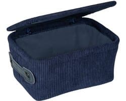 Donkerblauwe badmand met deksel - elegant en stijlvol - 1 stuk - polyester