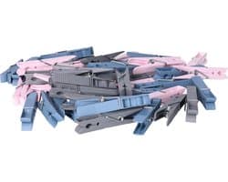 Wasknijpers - 50x stuks - kleurenmix fel - kunststof - groot formaat van 8 cm