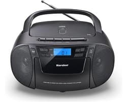 Draagbare Boombox met CD-speler, Cassette en FM-radio - USB & Aux-ingang, Perfect voor Thuis en Op Reis