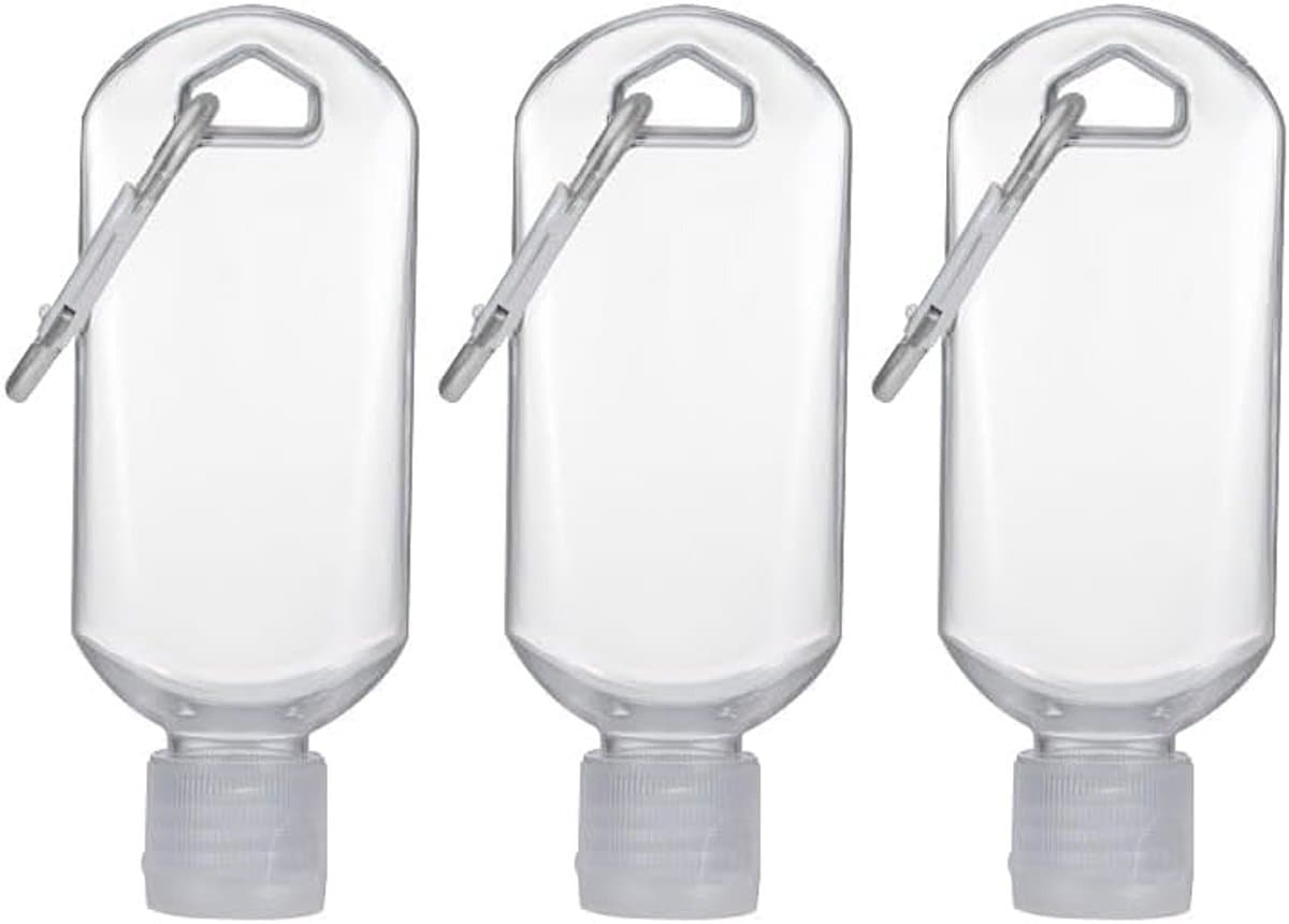 3 stuks transparante sausfles sleutelhanger mini draagbare tomatensaus container navulbaar reisformaat voor pikante saus — afbeelding 1