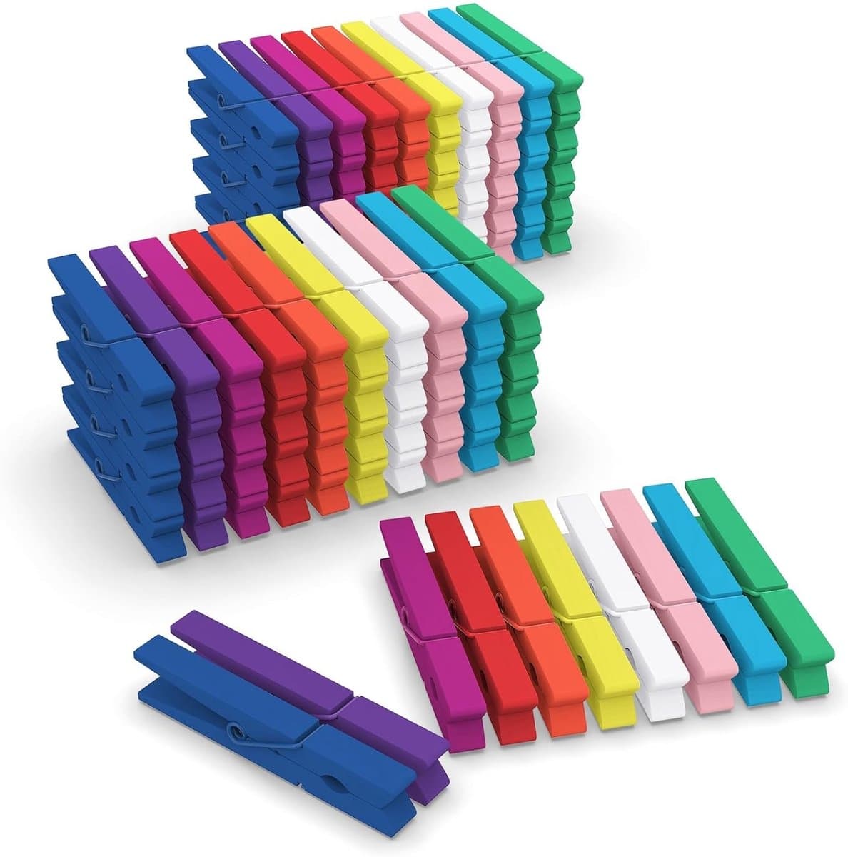 Wasknijpers, mini, kleurrijk, kleine knijpers voor foto's, collages, ansichtkaarten ophangen (7,1 cm) — afbeelding 1