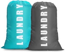 Vouwbare en draagbare waszakken, grote capaciteit 80-120L, ideaal voor badkamer, slaapkamer en reizen, blauw en grijs