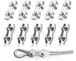 Kabelklem M3 Duplex - 10 stuks - RVS 304 - Voor 3mm staal kabel - Beveilig kledinglijn en luifel - SnelShoppen