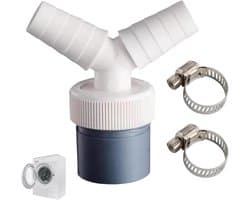 SnelShoppen - Afvoeraansluitset Wasmachine, 3 Stuks Afvoer Y-Adapter, Dubbele Aansluiting voor Vaatwasser, Droger, Wasmachine van Duurzaam Kunststof