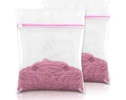 SnelShoppen - 2 stuks mesh waszak 30 x 40 cm met ritssluitingen, delicate waszak voor beha, sokken, blouses, T-shirts en babykleding, ideaal voor reiz