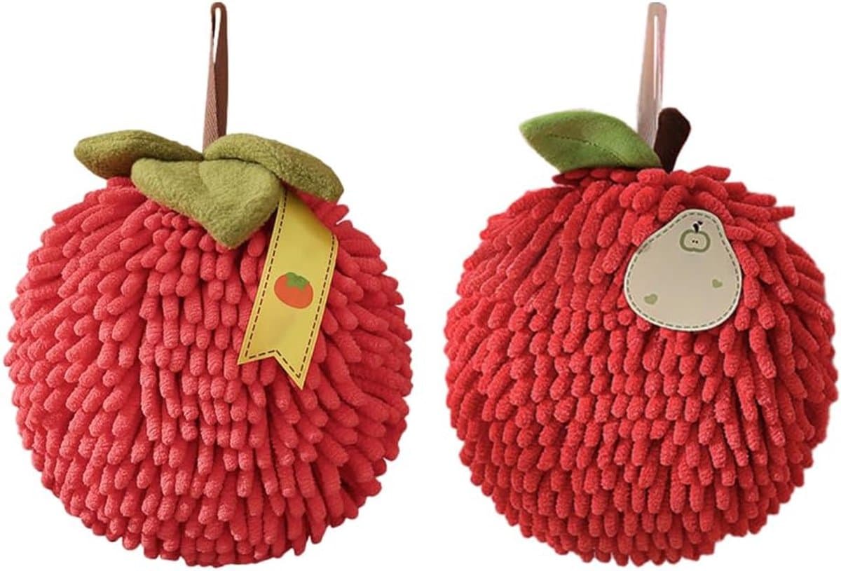 SnelShoppen - 2 Stuks Sneldrogende Wasdoek Ballen - Zachte Chenille Handballen met Ophanglussen voor Badkamer en Keuken — afbeelding 1