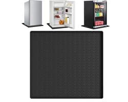 Wasmachinebeschermhoes - Anti-lekmat voor koelkast - Vloerbeschermmat - Verdikte siliconen beschermhoes - Diamantpatroon - 60x60 cm - Opstaande randen - Antislip - Geschikt voor wasmachines en drogers - Zwart