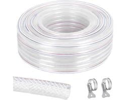 Gevlochten hogedrukslang van PVC, flexibel en transparant, ideaal voor water, gas en olie, 25 x 32 mm, 3/6/10 meter