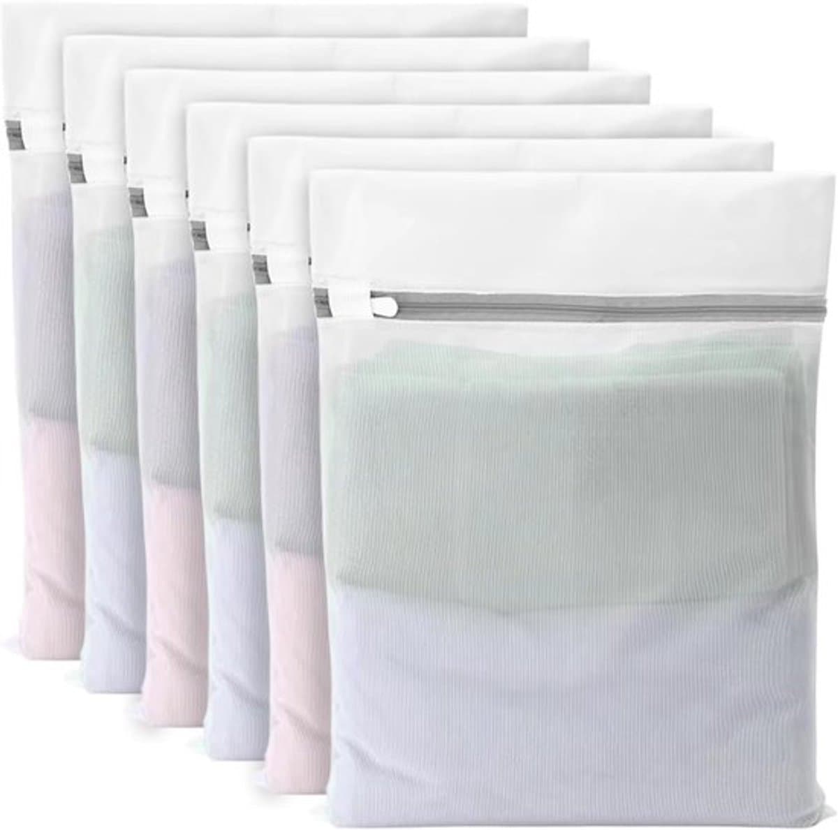 Thijox - 6 Stuks Wasnet voor Wasmachine, 40 x 30 cm Klein Wasnet voor Fijne Was, Duurzaam Polyester, Mesh Waszakken met Rits voor Ondergoed, Truien, K — afbeelding 1