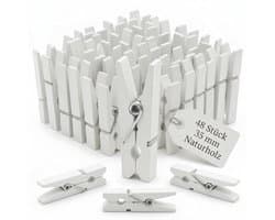 Wasknijpers Mini - Houten Wasknijpers - Knutselen - Fotoklemmen - Cadeauzakjes - 50 Stuks - Natuurlijk Hout - Mini-clips