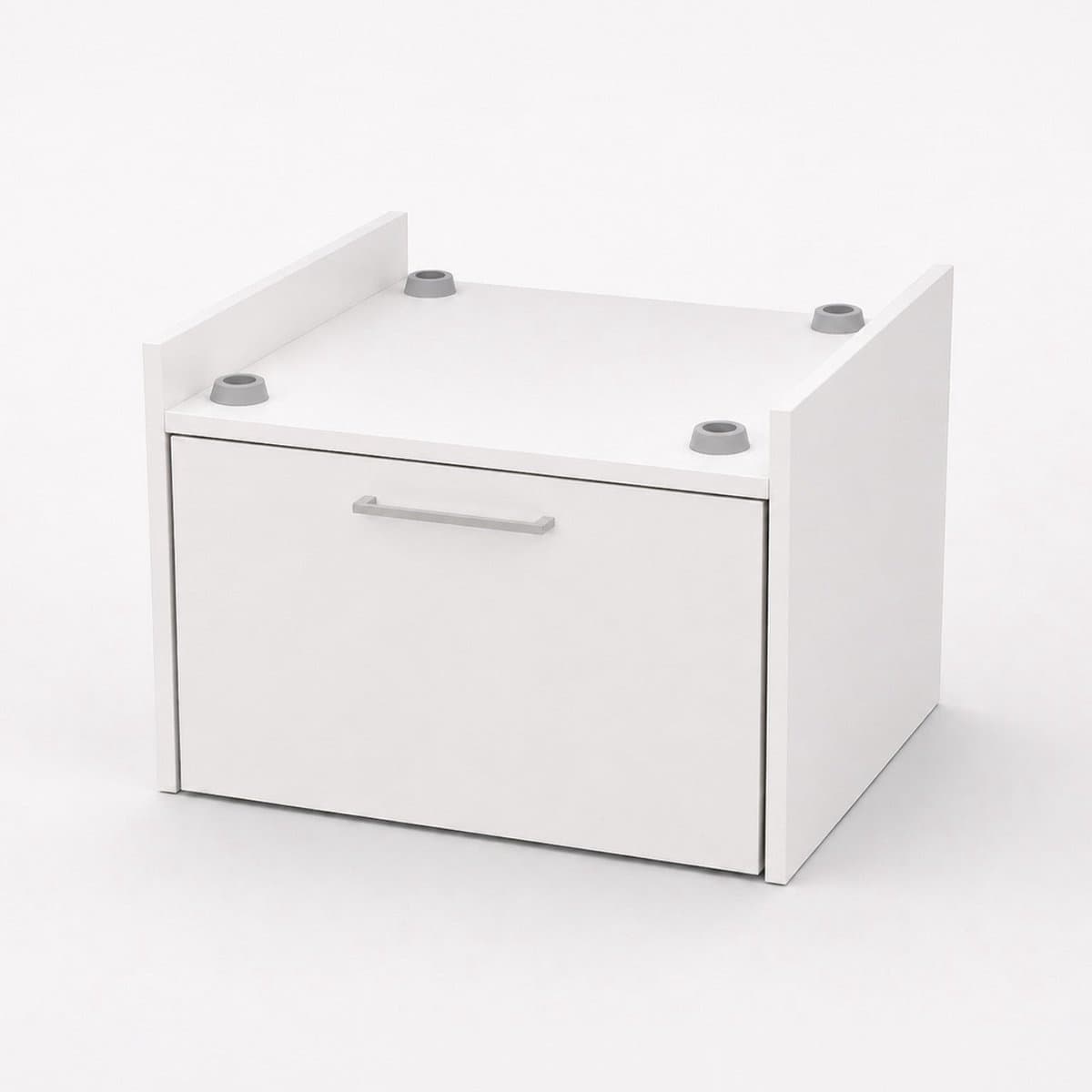 The White Stone Verhoogde Wasmachinekast met Lade Voorgemonteerd | Universele Verhoogde Wasmachine Onderkast | Onderstel voor Wasmachine en Droger | Stabiele Antivibratie Basis Wit — afbeelding 1
