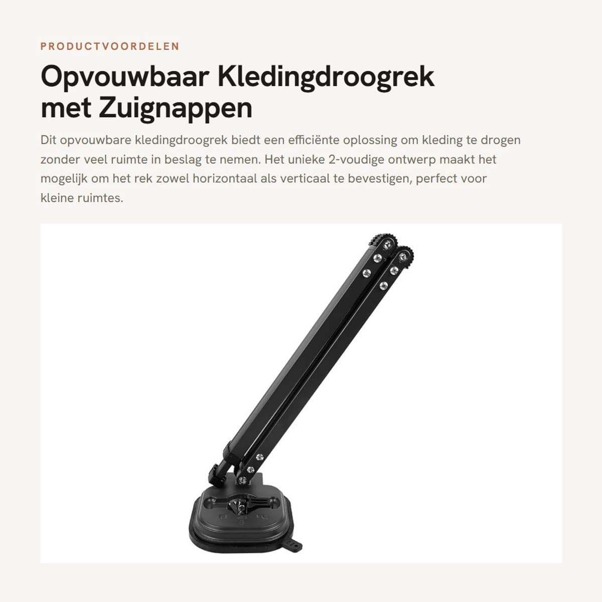 Dailygoods- Kledingdroogrek Ruimtebesparend - Opvouwbaar - Intrekbaar - Wandgemonteerd - 10 Haken - Geschikt voor Balkon/Badkamer - Kledinghanger — afbeelding 1