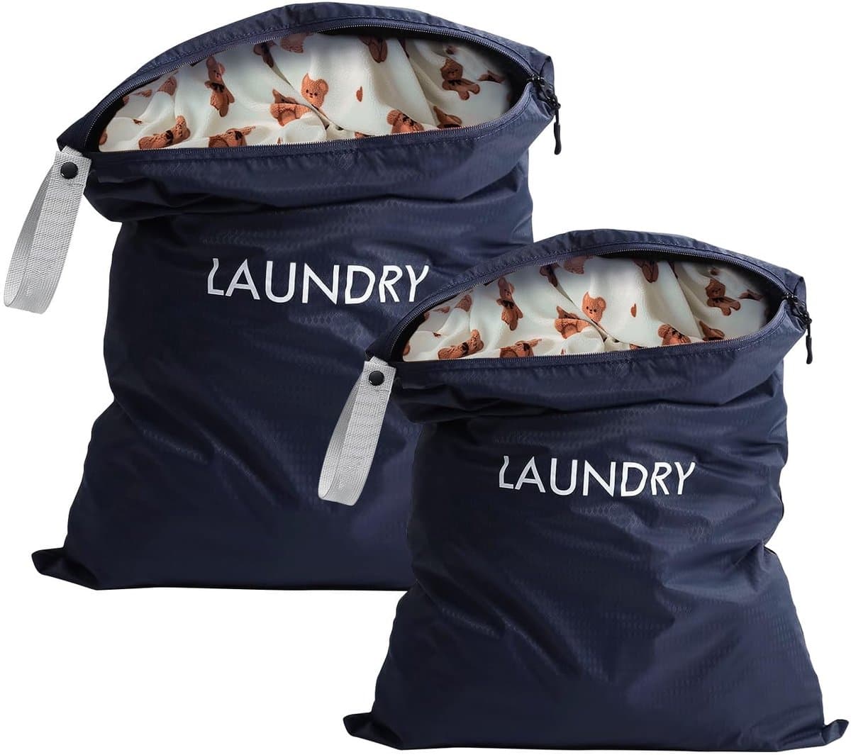 Dailygoods- Waszak Set van 2 - Waterdichte Reiswaszakken - Opvouwbare Vuile Waszak - 45 x 60 cm / 35 x 55 cm - Handig voor Onderweg - Ruimtebesparend Ontwerp - Waszakken — afbeelding 1