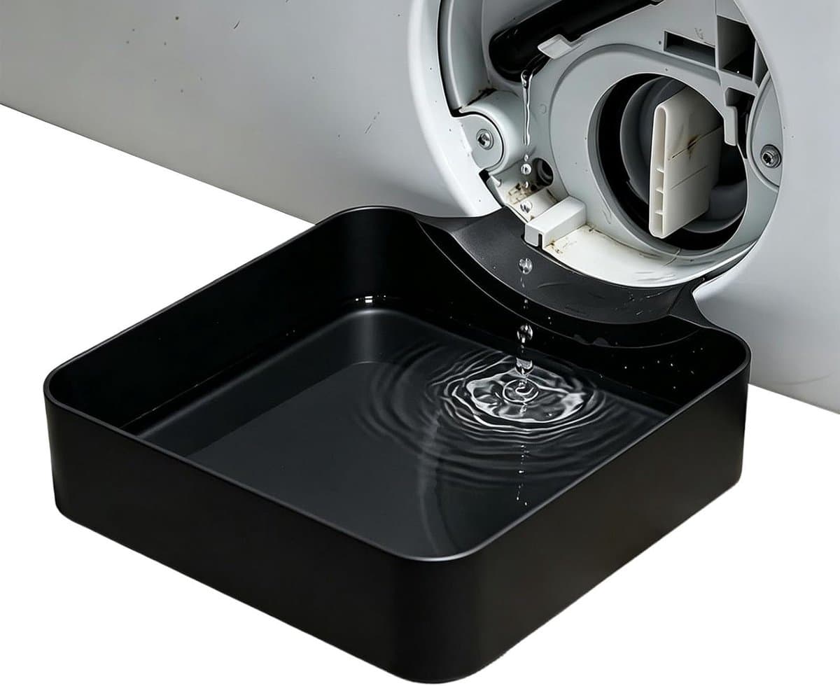 Lekbak wasmachine - Universele afvoerbak voor wasmachines met voorlader - Afvoerbak voor wasmachine - Lekbak voor Wasmachine en Vaatwasser - Opvangbak - Wasmachine opvangbak - afvoerbak - wateropvangbak voor kelder, woning, camper - Zwart — afbeelding 1