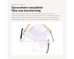 Waszak 6 Stuks - Opvouwbaar - Mini Waszak - Herbruikbaar Net - Bescherming Tegen Klitten - Afmetingen 12x12 cm - Wasnet