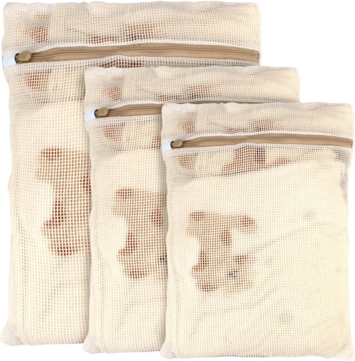SnelShoppen - 3 Stuks Wasnet voor Wasmachine, Duurzame MESH Waszakken in 3 Maten, Beschermende Waszak met Rits voor Delicate Blouses, Sokken, Ondergoe — afbeelding 1