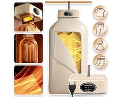 Compacte 360° Wasdroger Met Condensor En Hete Lucht - 600W 1/2/4 Uur Timer Stil (45 db) - UV-Sterilisatie Opvouwbaar Ideaal Voor Appartementen En Campers