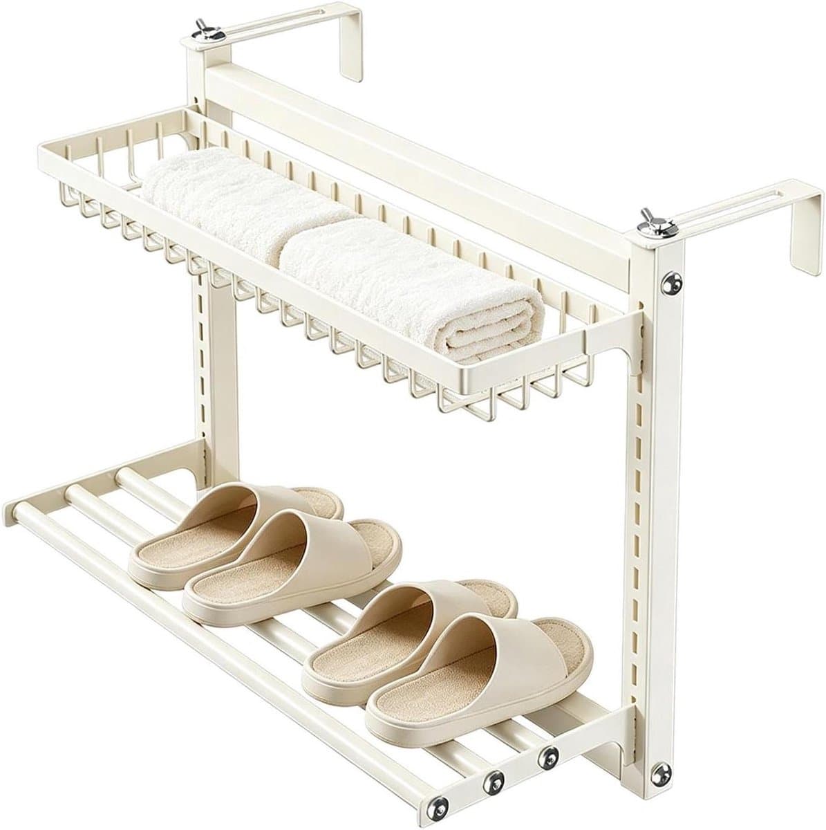 Radiator Droogrek - Handdoekdroger Hangend - Kleding Drogen - Dubbele Laag Koolstofstaal - 60 centimeter - Mat Zwart — afbeelding 1