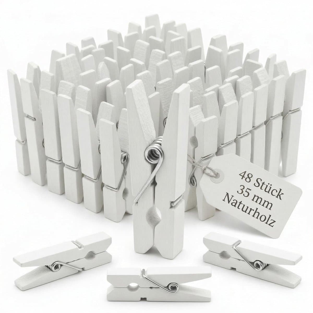 Dailygoods- Wasknijpers Mini - Houten Wasknijpers - Knutselen - Fotoklemmen - Cadeauzakjes - 50 Stuks - Natuurlijk Hout - Mini-clips — afbeelding 1
