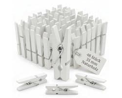 Dailygoods- Wasknijpers Mini - Houten Wasknijpers - Knutselen - Fotoklemmen - Cadeauzakjes - 50 Stuks - Natuurlijk Hout - Mini-clips