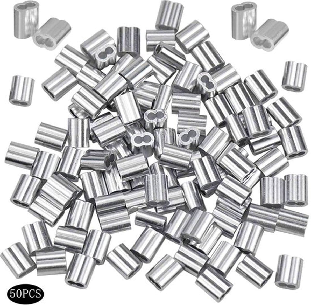 Dailygoods- Draadkabel 50 Stuks - Aluminium Kabeldraad - Zilveren — afbeelding 1